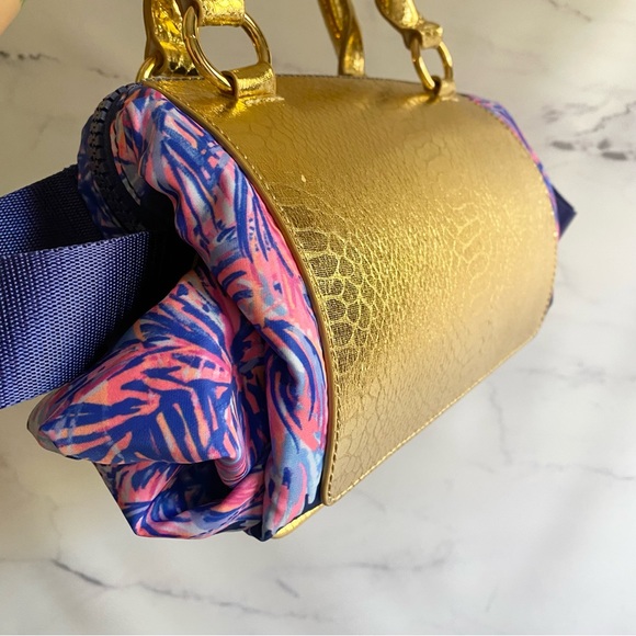 HTF Lilly Pulitzer Packable Escape Weekender Tote Bag Palms Up - Picture 4 of 13